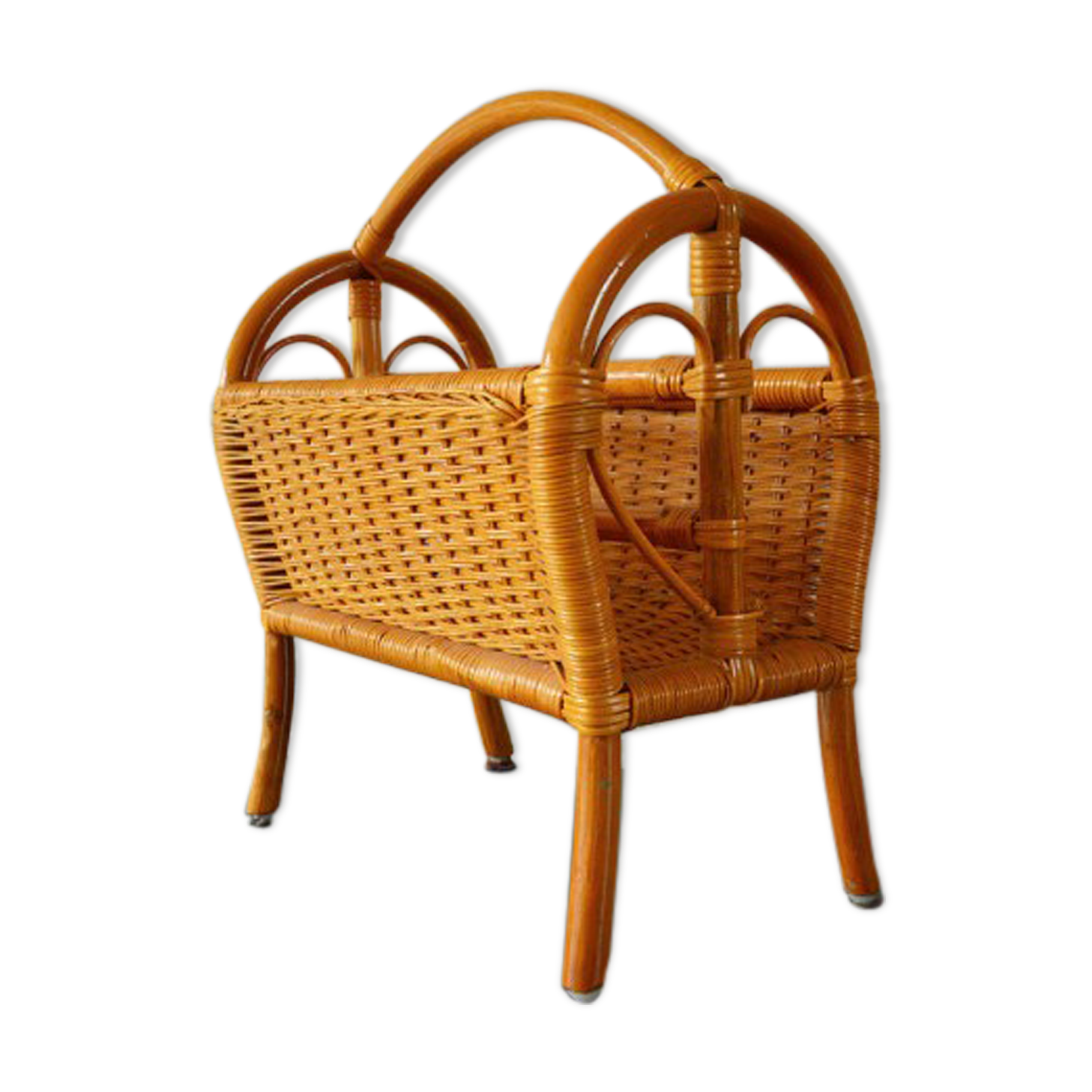 Odette rattan magazine rack