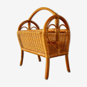 Odette rattan magazine rack