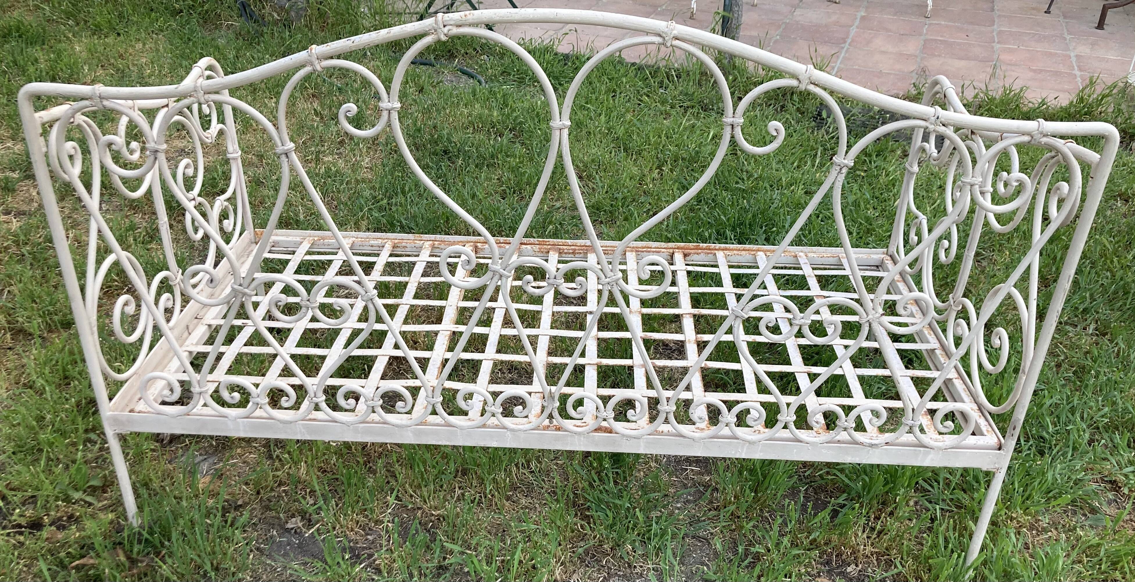 Wrought iron bench