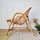Vintage adult rattan armchair from the 1960s.