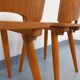 Set of 4 vintage brutalist wooden chairs from the 60s