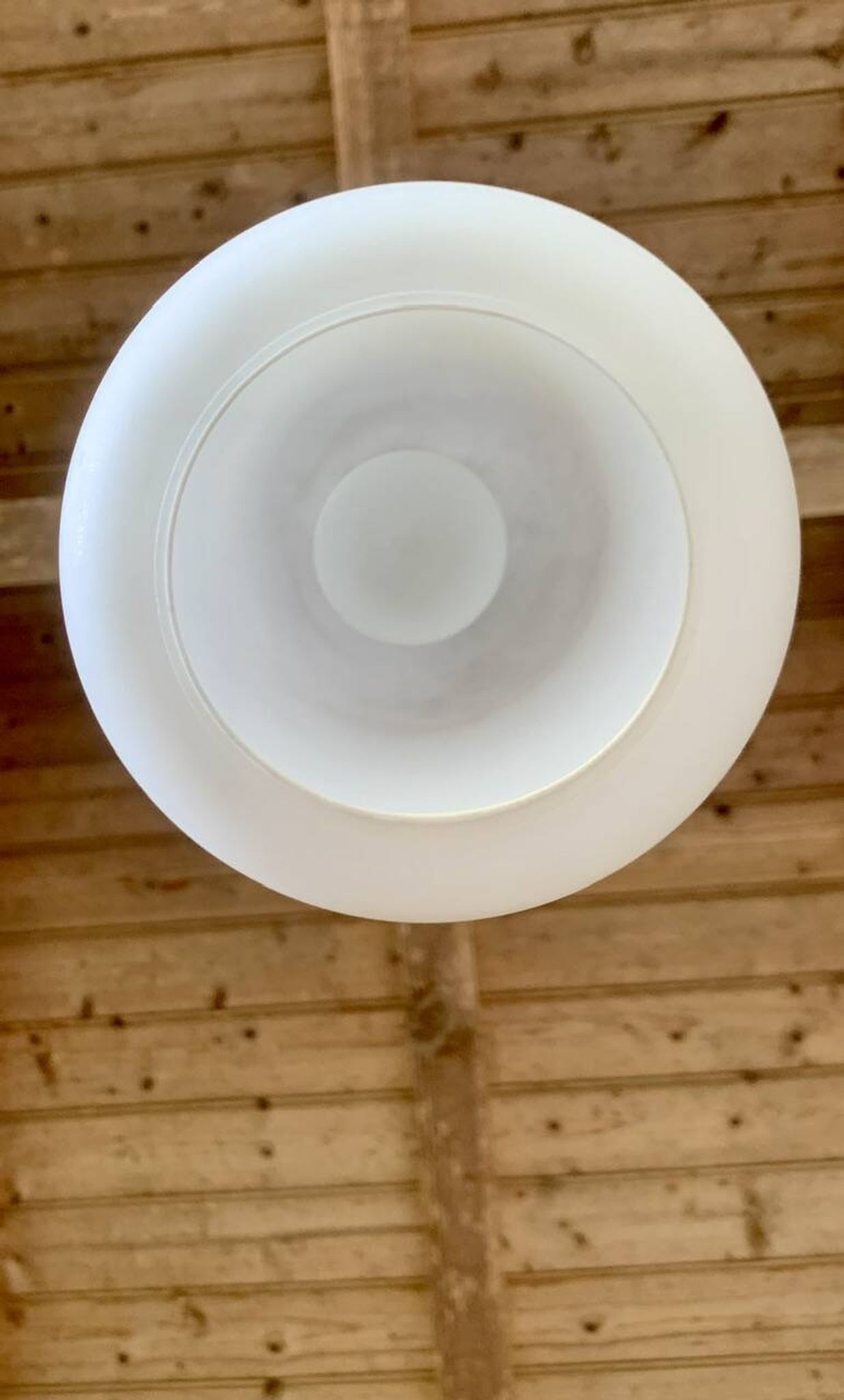 Scandinavian Pendant Lamp in Teak and Opaline, Circa 60´s