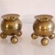 Pair of Scandinavian brass candle holder 1970