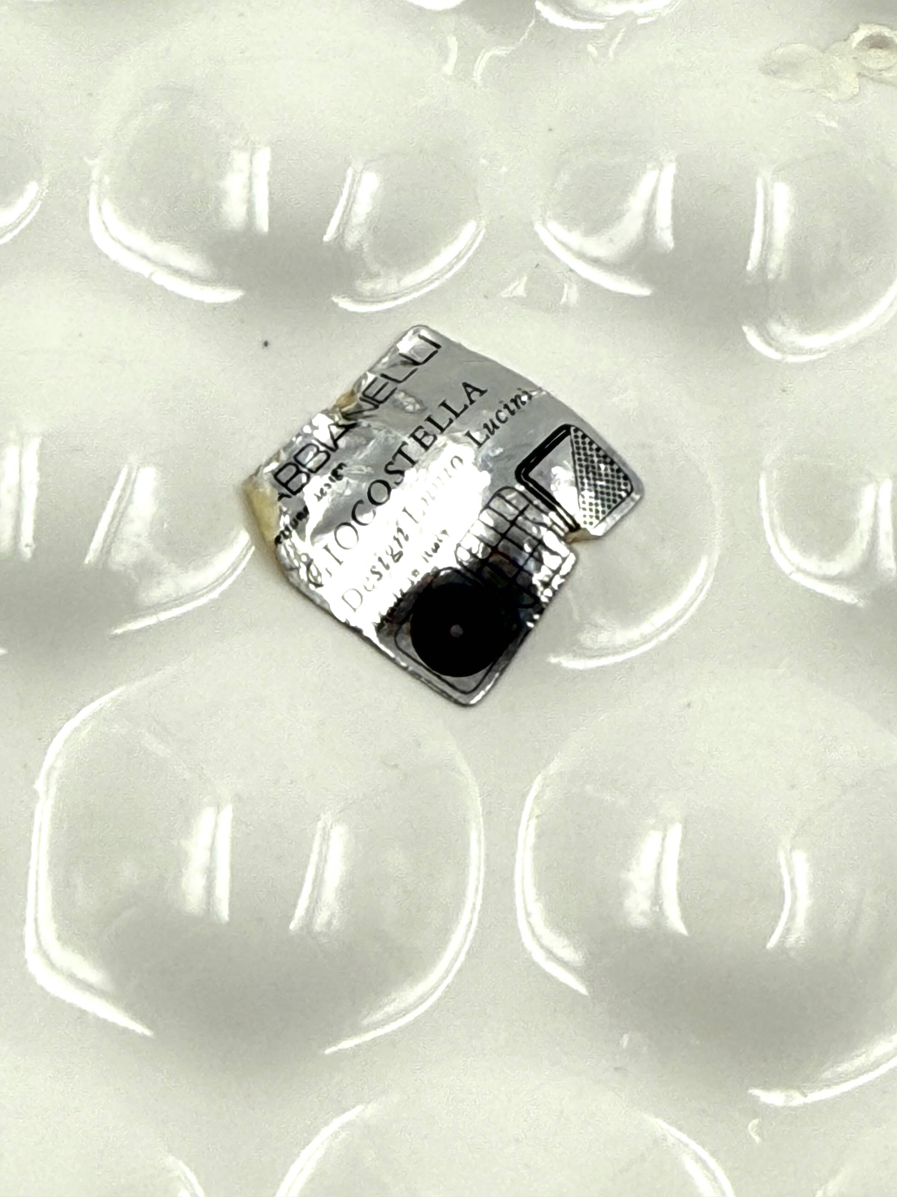 Space age white ceramic plate, Ennio Lucini, Gabbianelli Italy ca. 1970