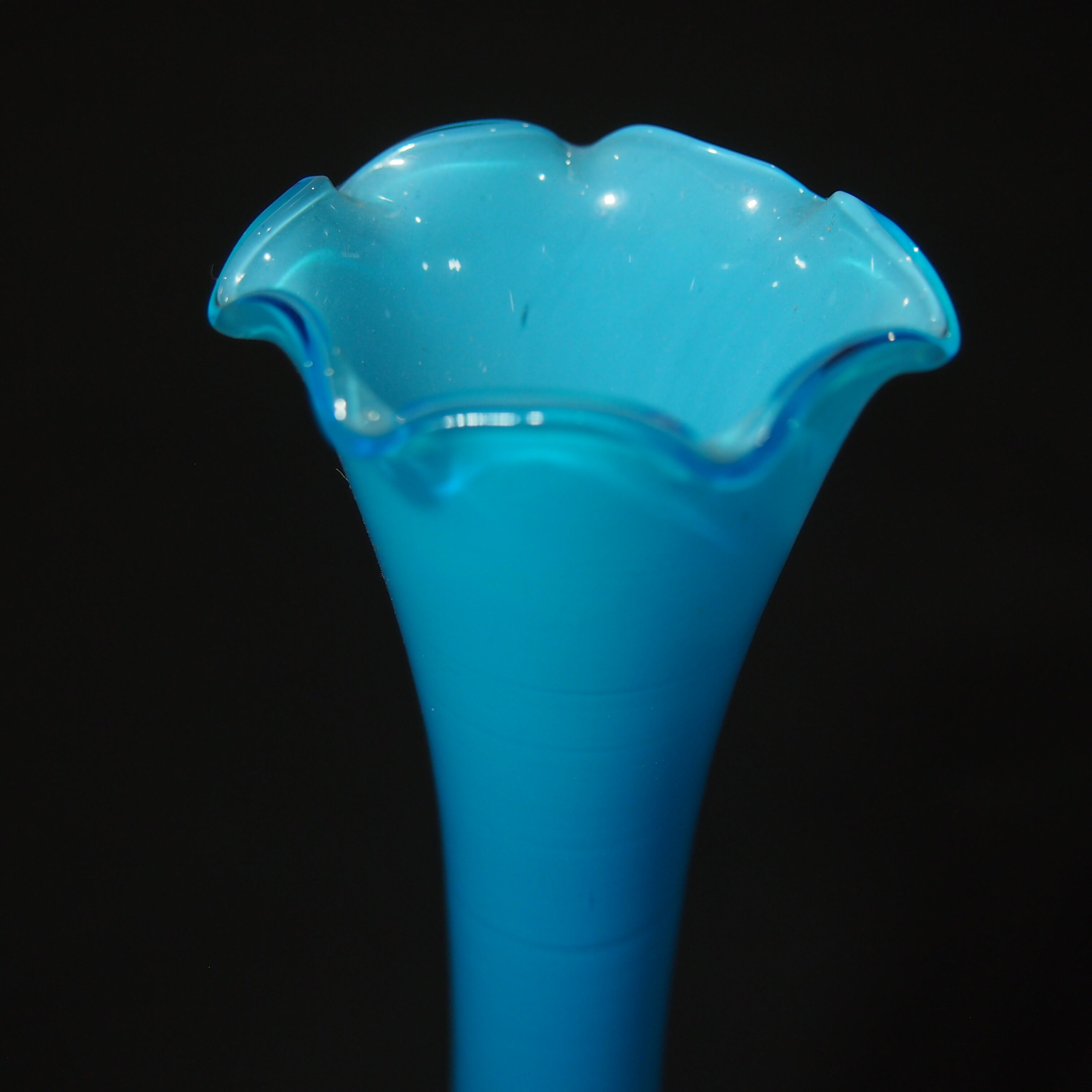 Blue vintage opaline vase