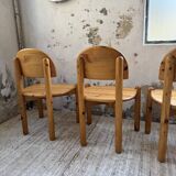 Set of 4 Daumiller pine chairs