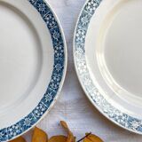 6 Flat plates Terre de fer Longchamp model René Made in France