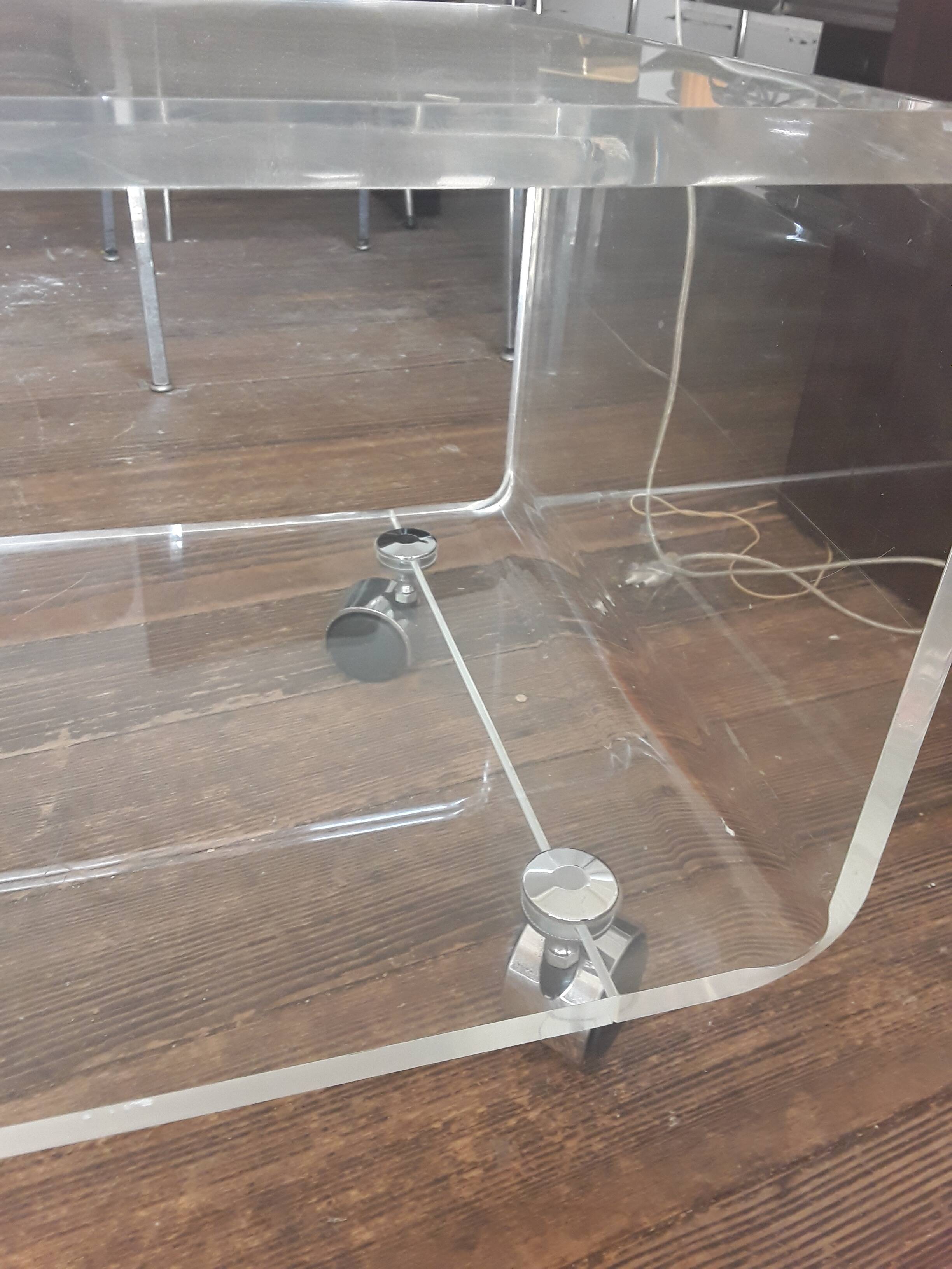 David Lange plexiglass coffee table