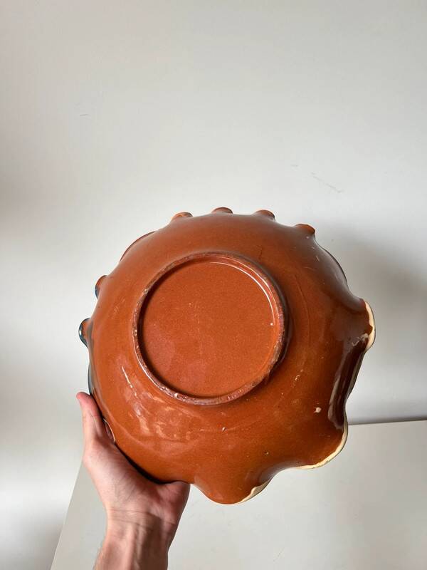 Abstract glazed ceramic fruit bowl / bowl / fruit basket