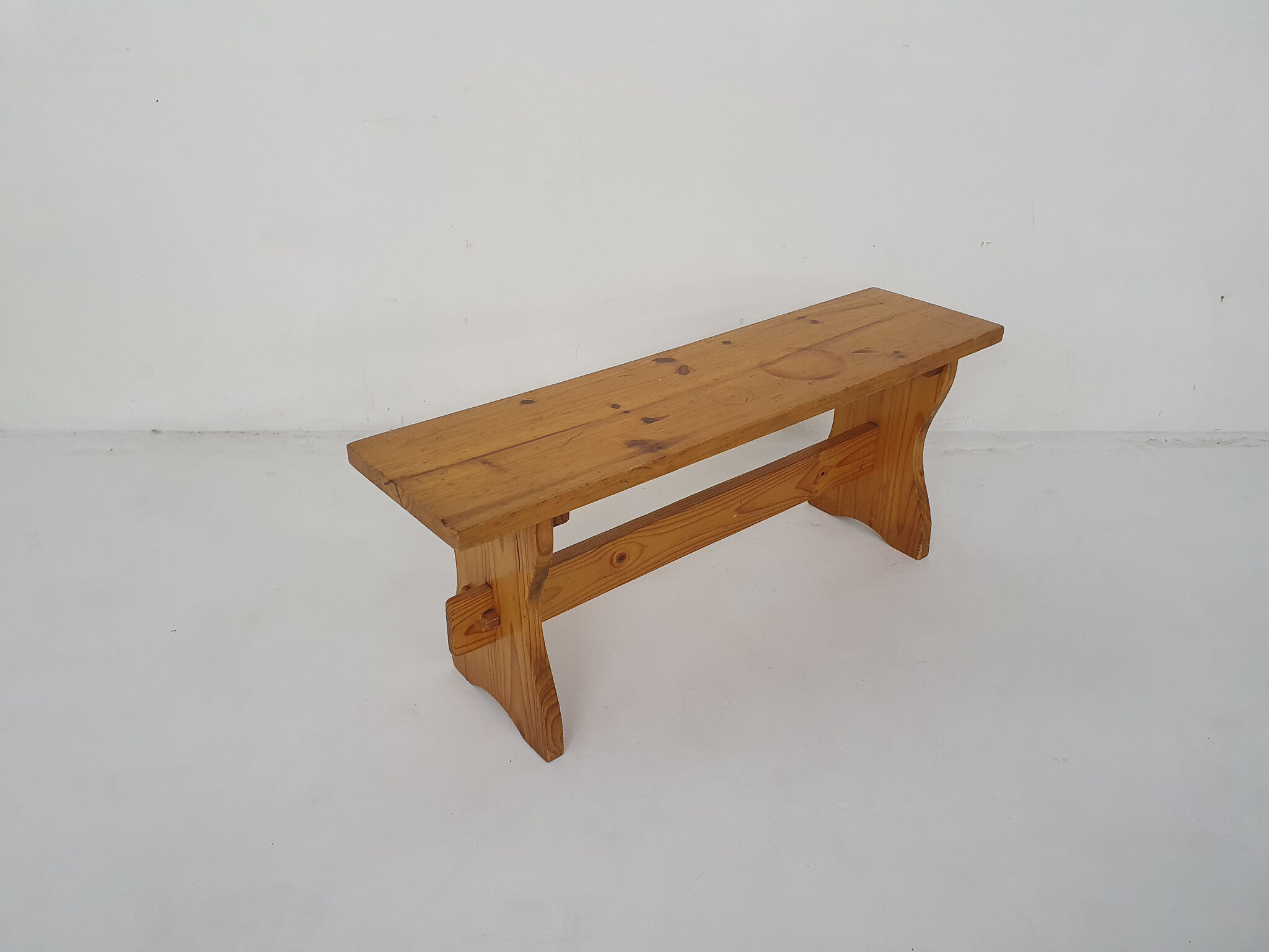 Scandinavian modern pinewood bench, 1960's