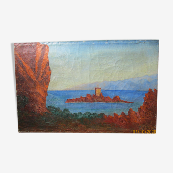 Oil on canvas island Corsica