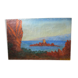 Oil on canvas island Corsica