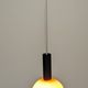 Pair of orange opaline ball pendants by Parscot, France circa 1970