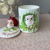 Pot chouette hibou en barbotine - céramique zoomorphe