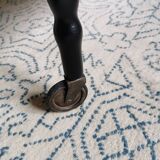 Vintage black rolling serving cart