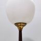 Opaline Glass, Beech and Brass Floor Lamp with Marble Base, Italy