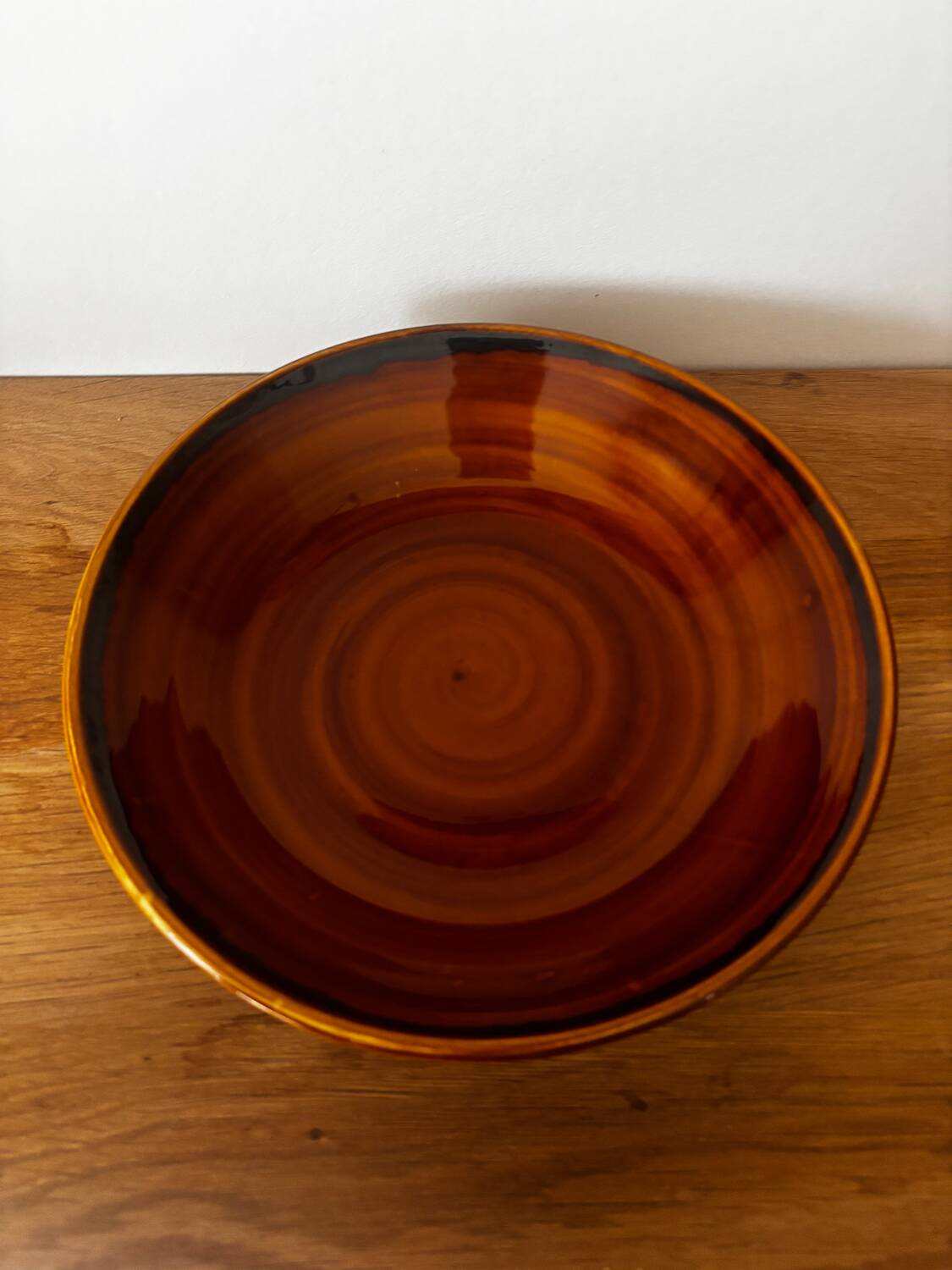 Set of 6 beautiful honey brown Luneville soup plates