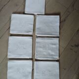 7 napkins with embroidered initials ML