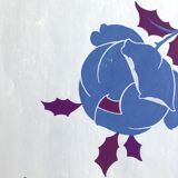 Original gouache on paper from Editions JEHLEM, floral decoration (roses), twentieth century, Paris