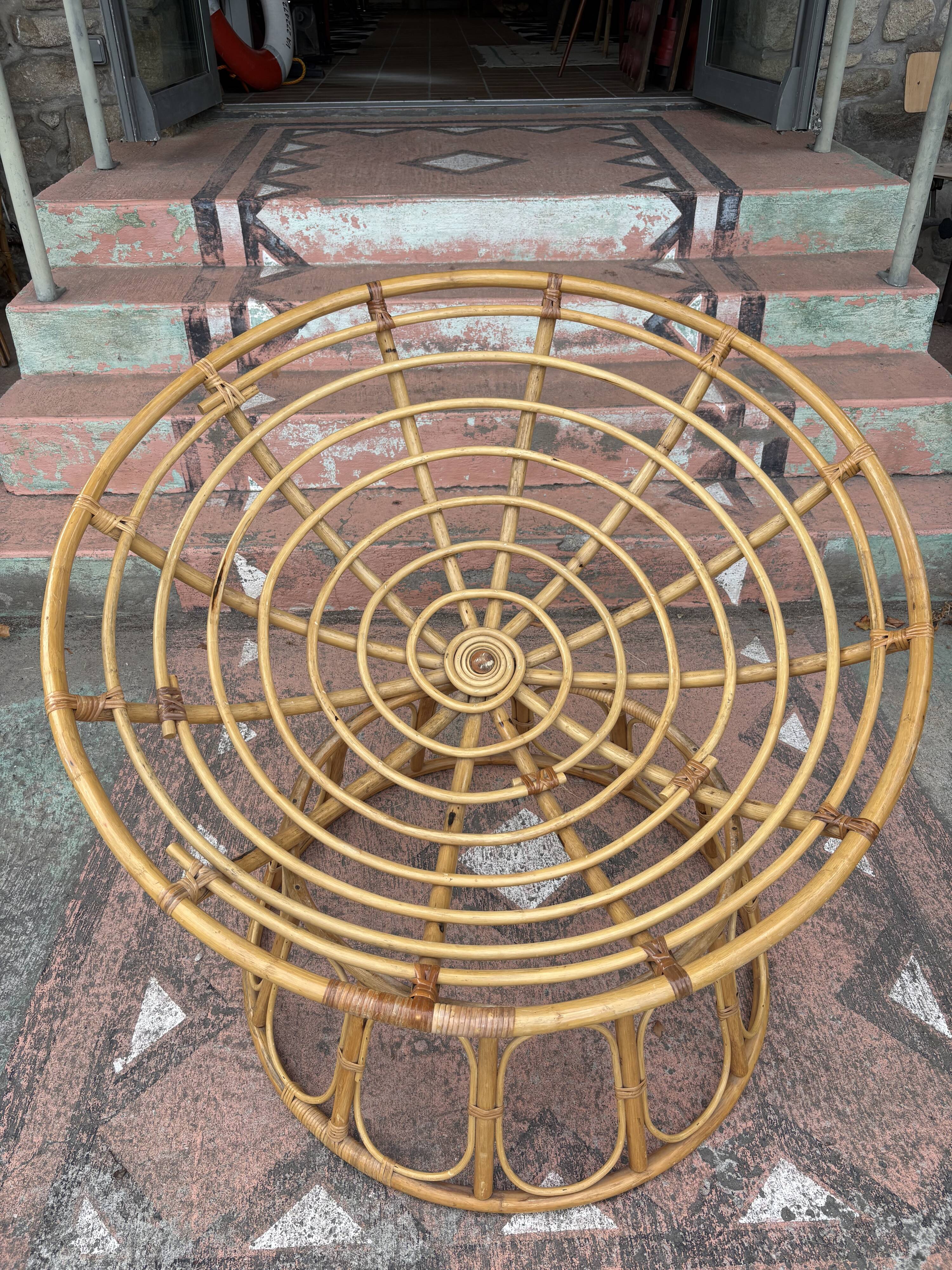 Loveuse/fauteuil en rotin vers 1950