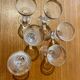 Set of 6 engraved digestive/liqueur/port/drop glasses