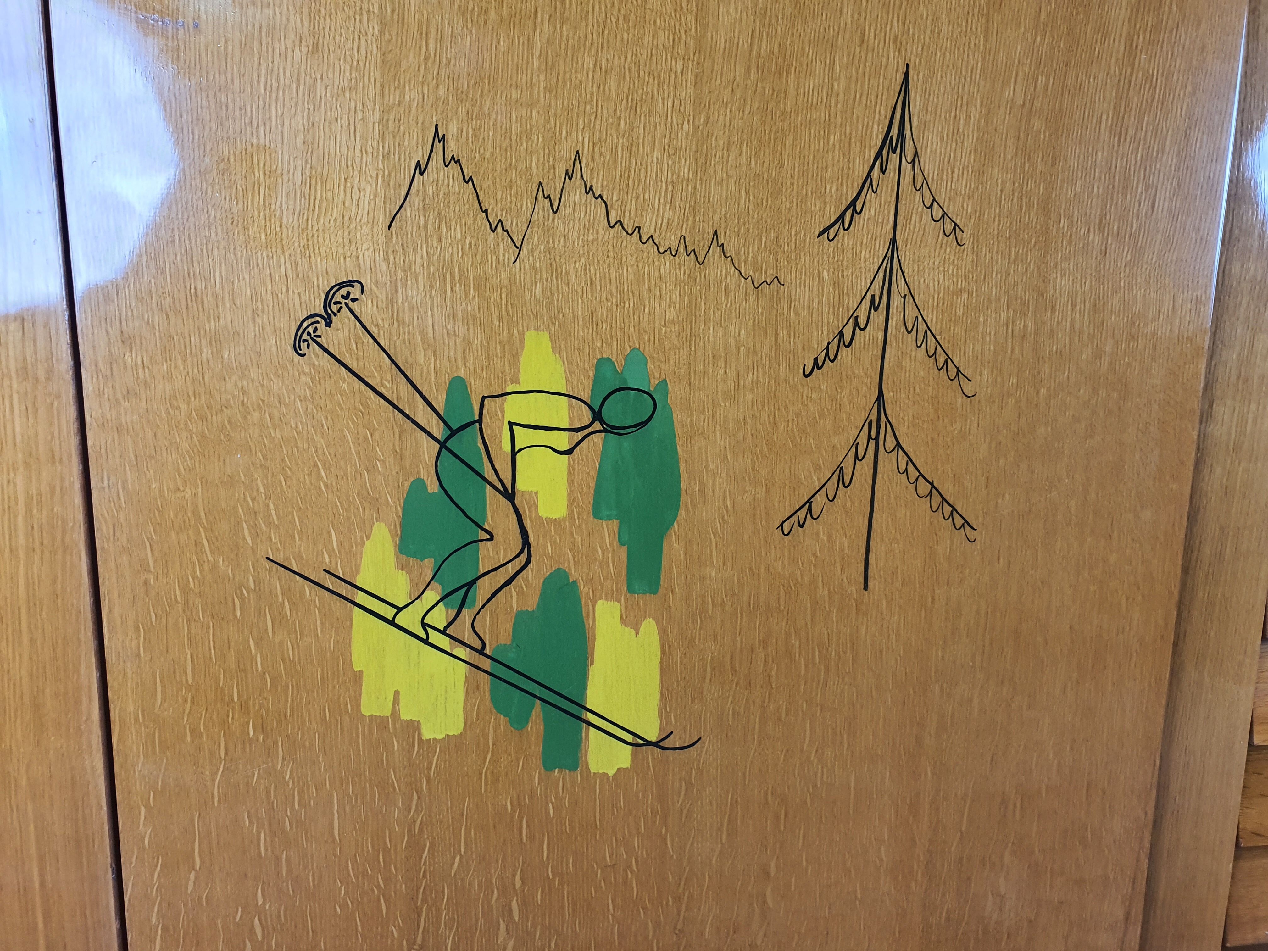 Buffet milanais en hêtre années 1950