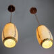 Pair of vintage oriental ceramic pendant lights, 1980s