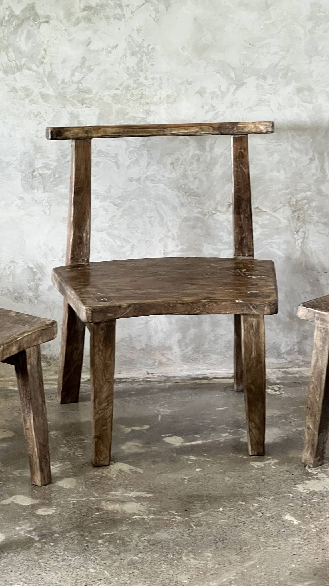 Large old teak chair or armchair H84 L60