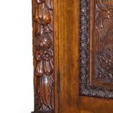 Large Victorian oak carved angular library