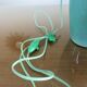 Turquoise cracked ceramic "amphora" lamp, numbered 50 60s