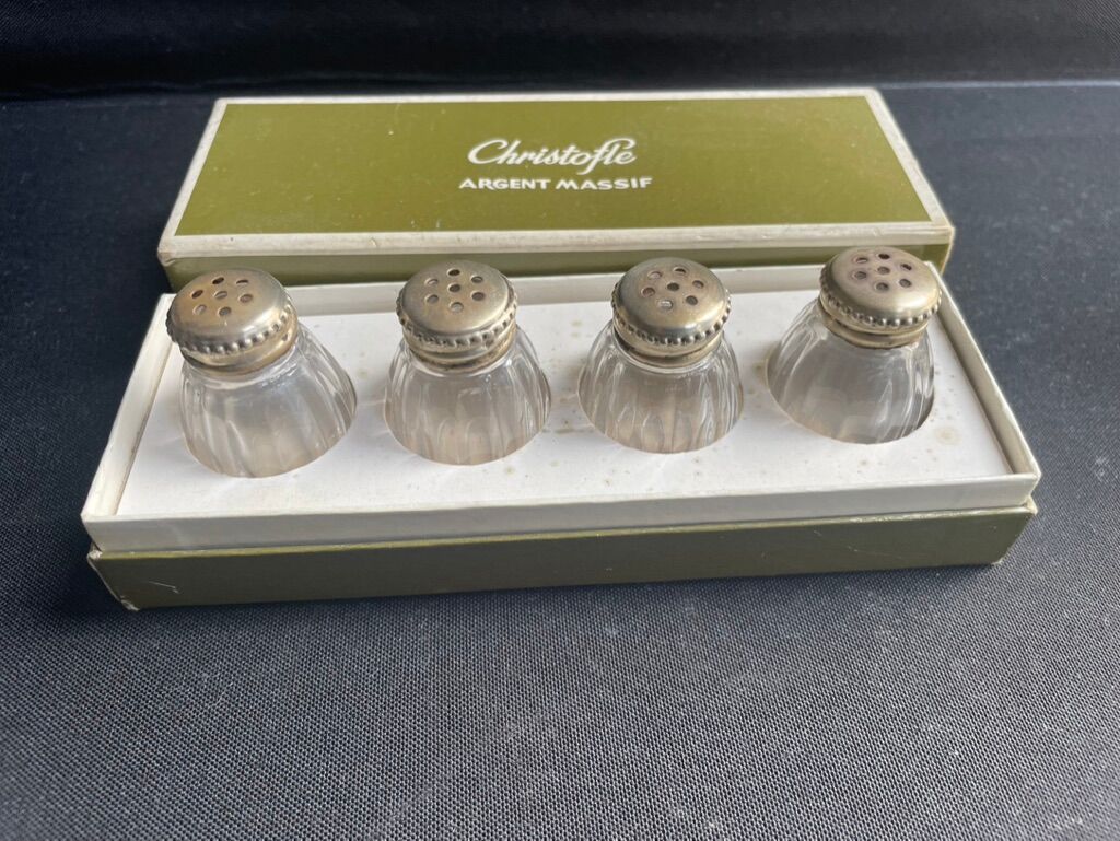 Box of Christofle salt and pepper shakers – solid silver