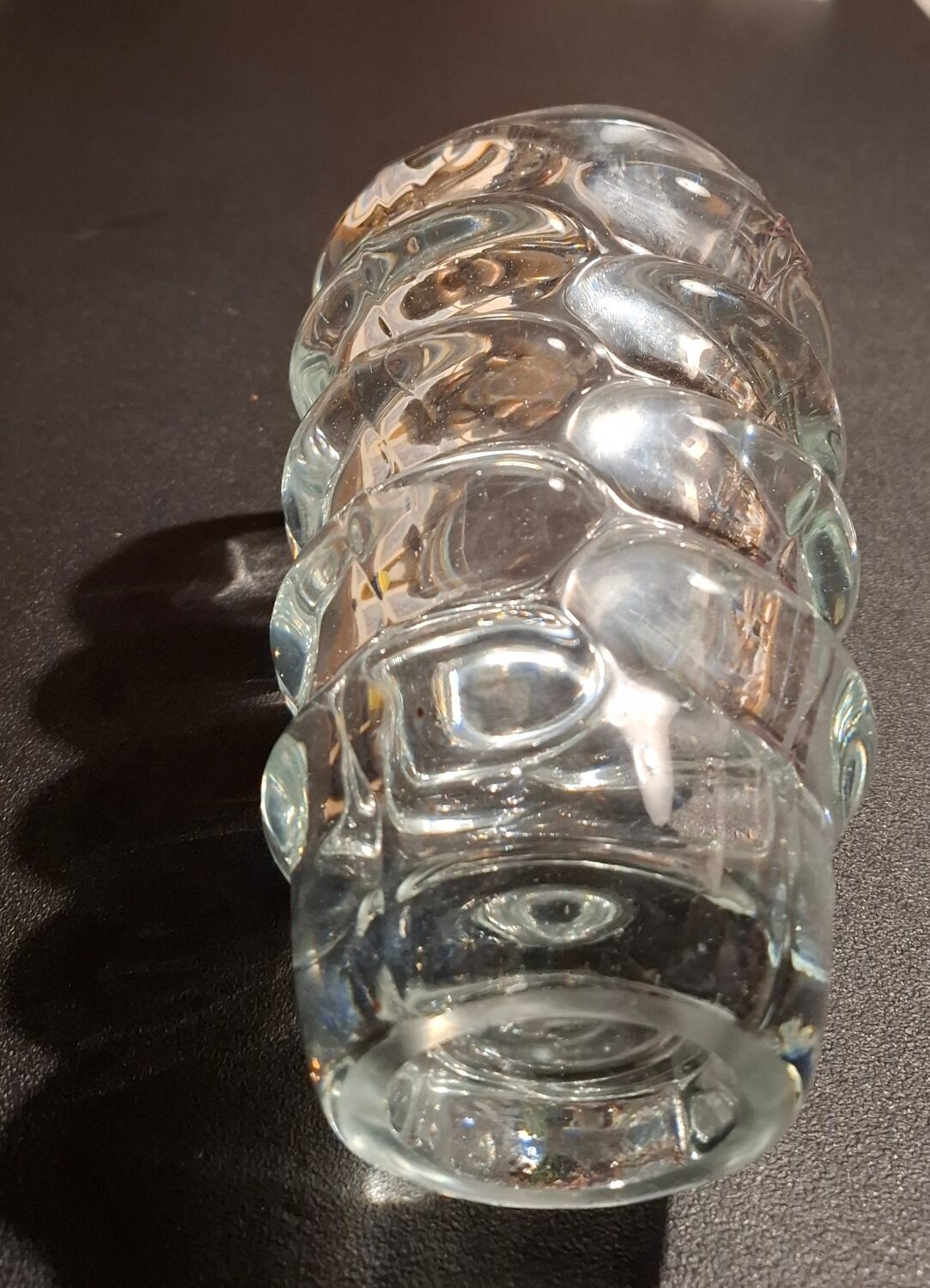 Heavy vintage glass vase