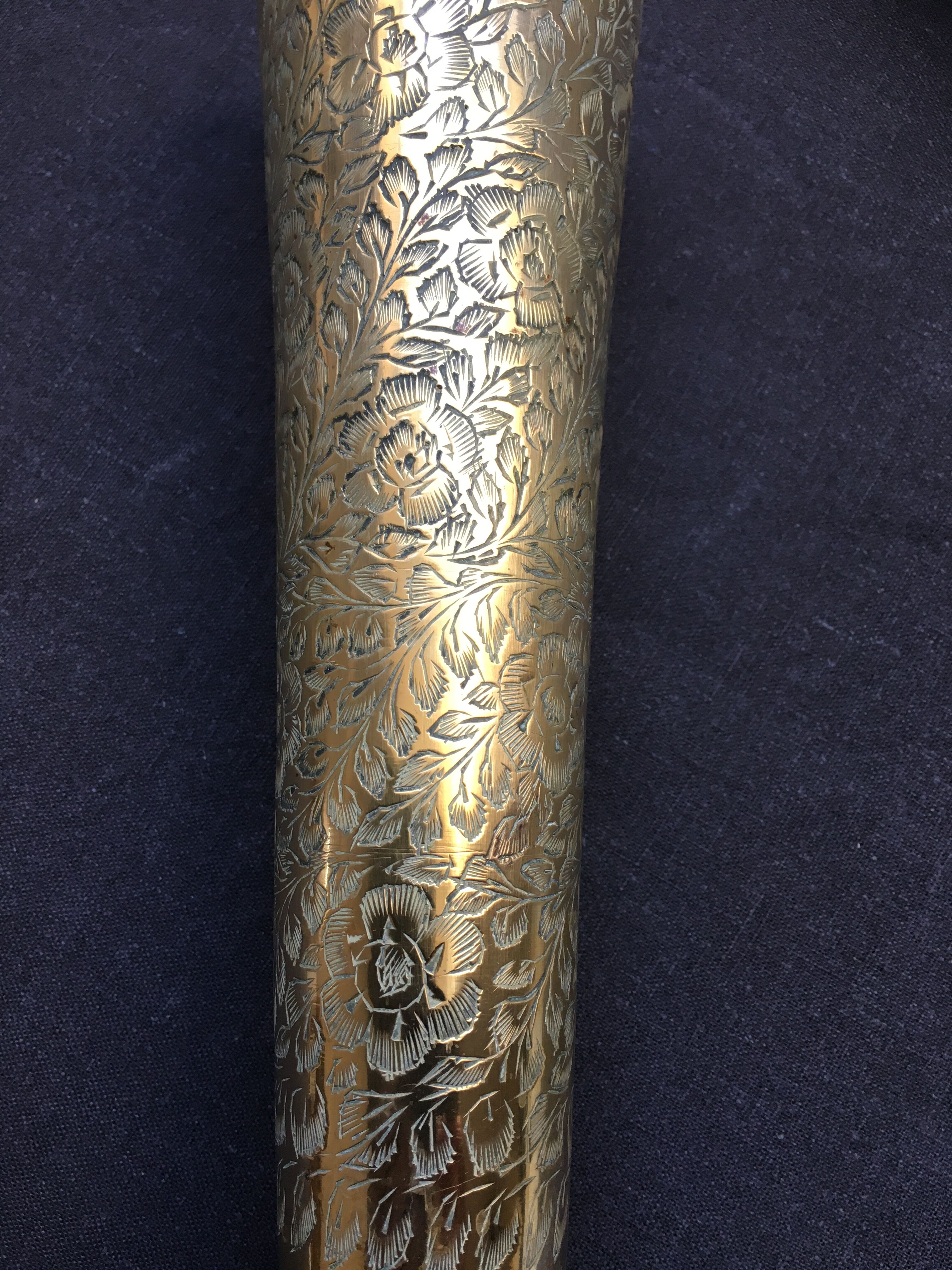 Praticality 1970 serious Golden brass vase