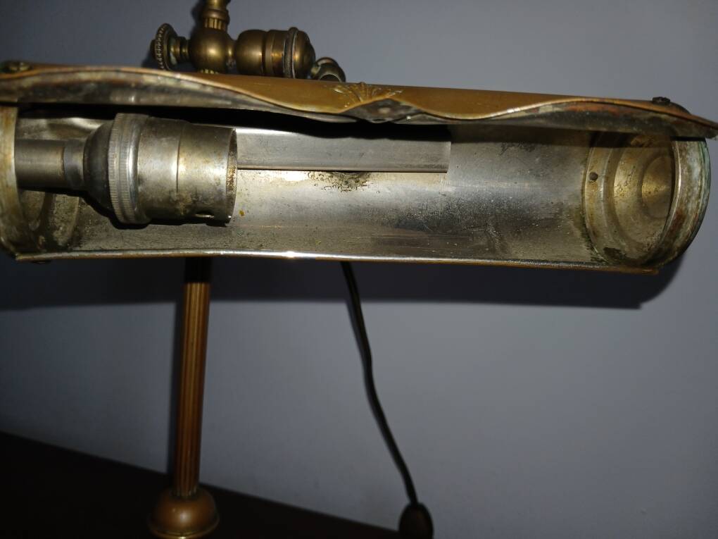 Antique brass notary lamp, desk lamp.