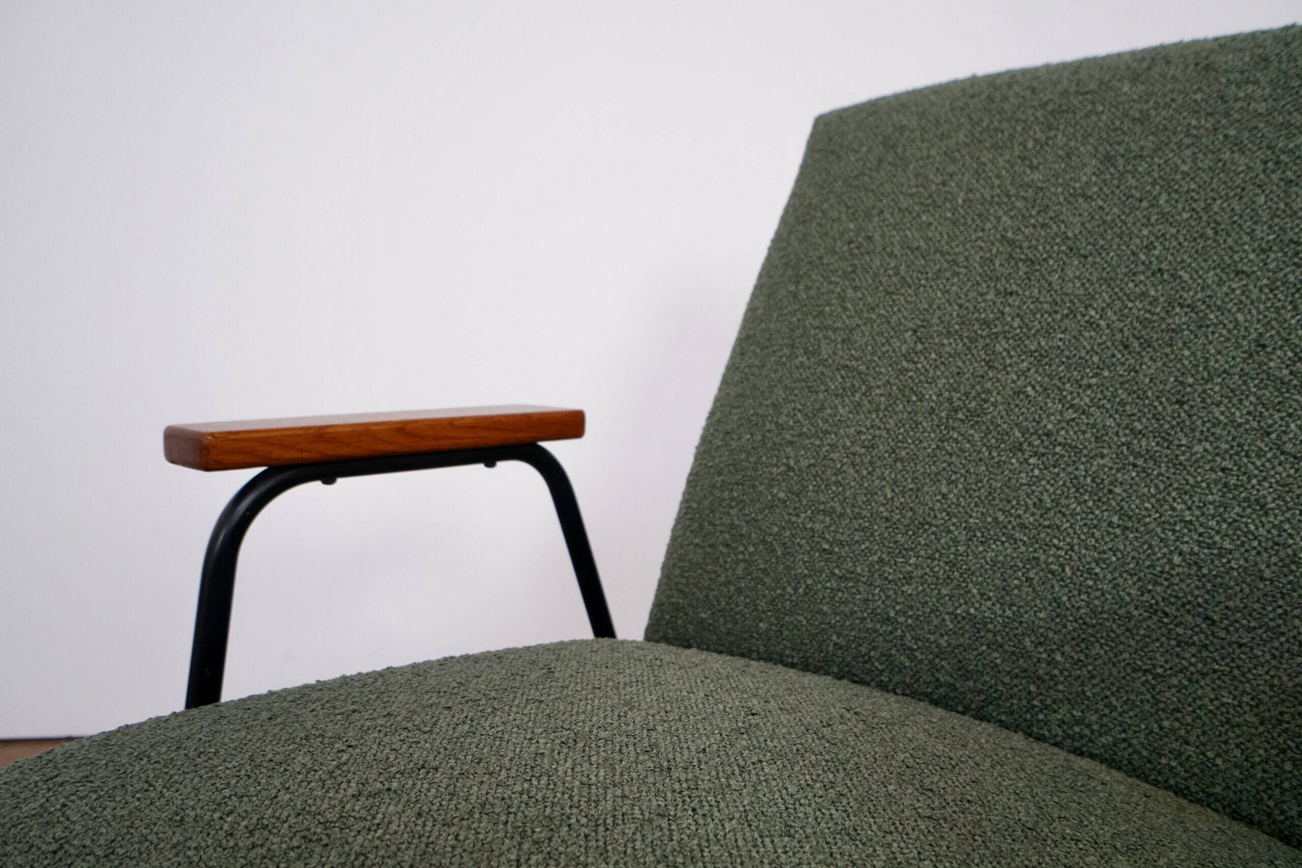 Two sets of lounge chairs with ottoman by Pierre Guariche for Meurop