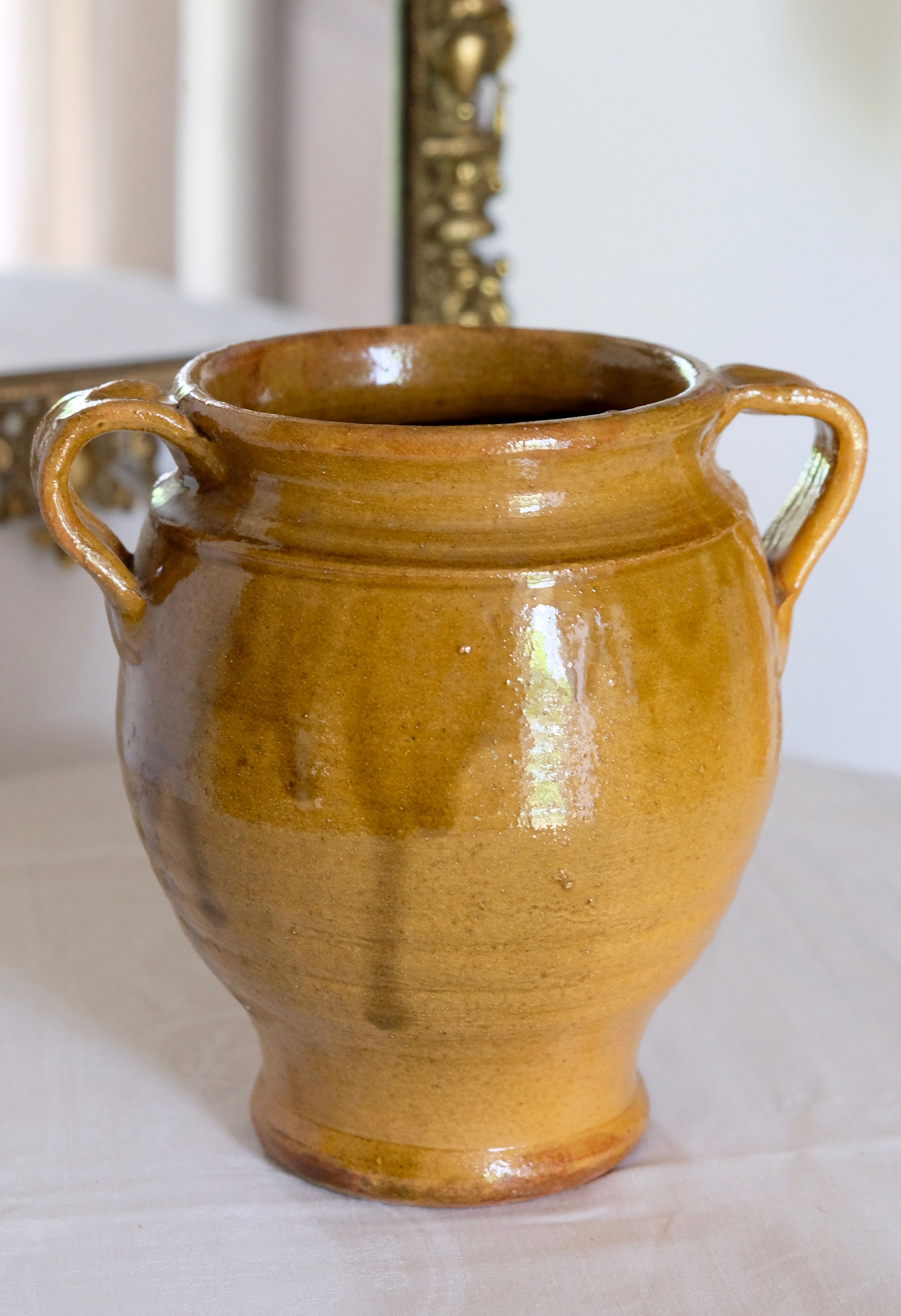 Glazed terracotta grease pot / jar