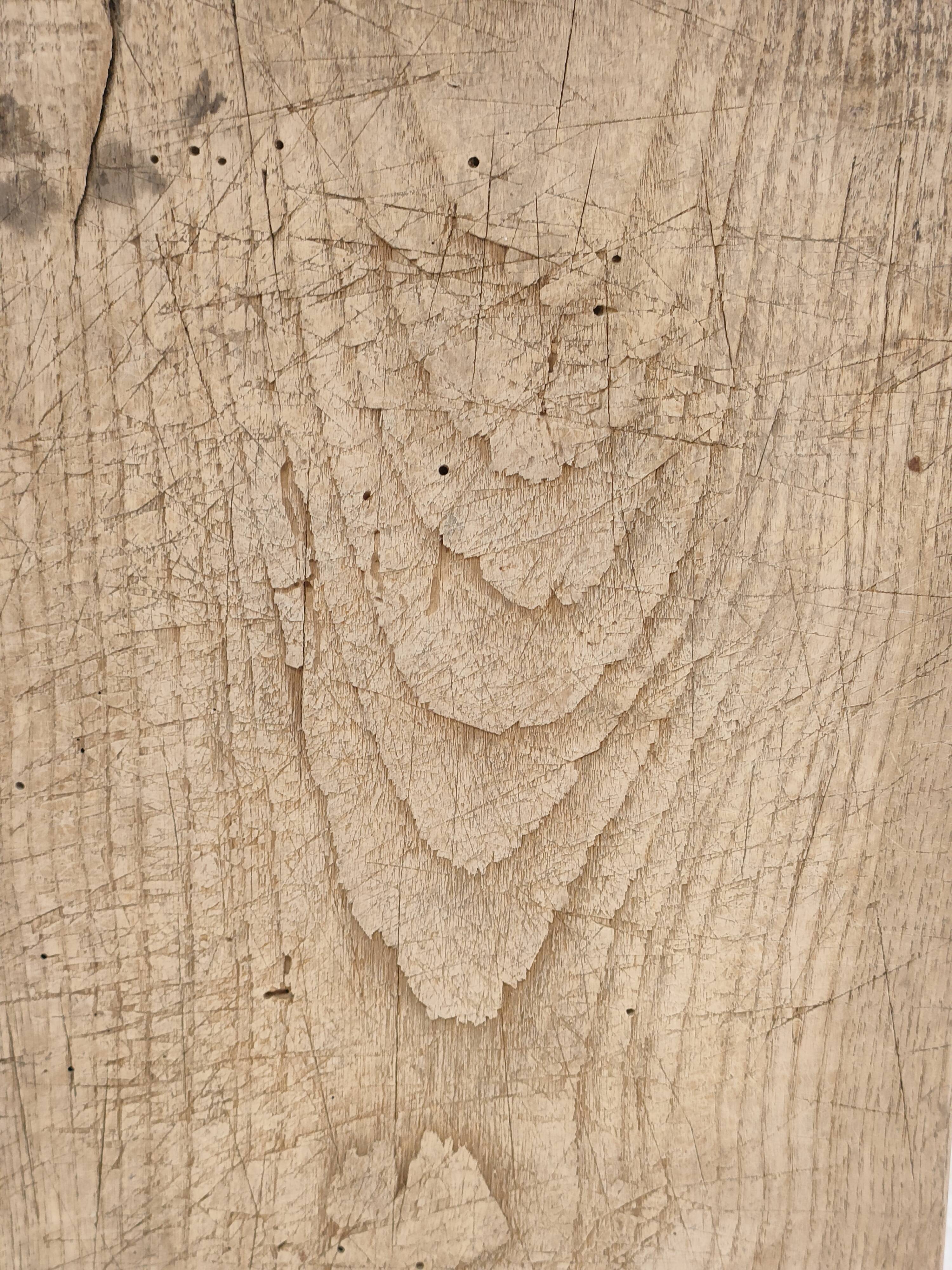 Cutting board solid wood patinated thick early twentieth century