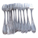 12 silver plated cake forks with case