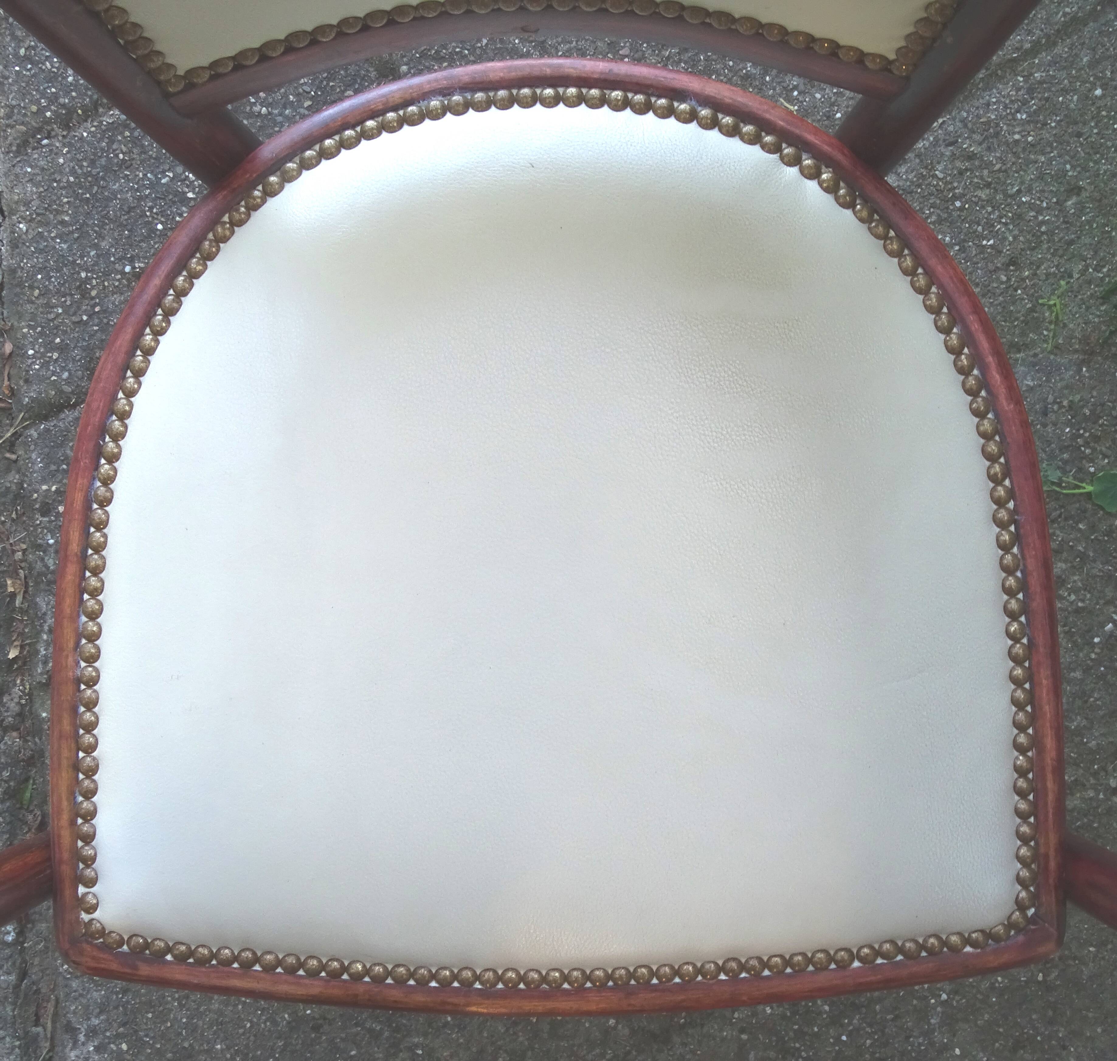 Art Deco desk chair by Fischel in bentwood and leather, 1925