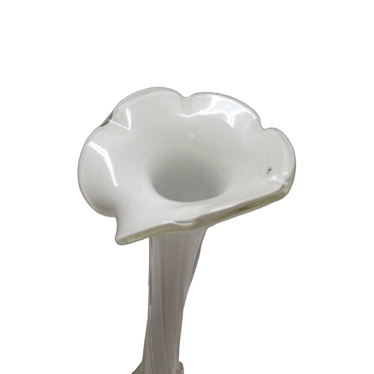 Vintage Twisted Opaline Vase, 1970s