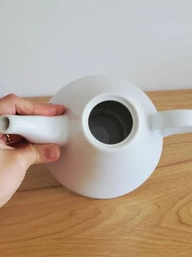 Vintage Conical Teapot Memphis Design Porcelain and Plastic