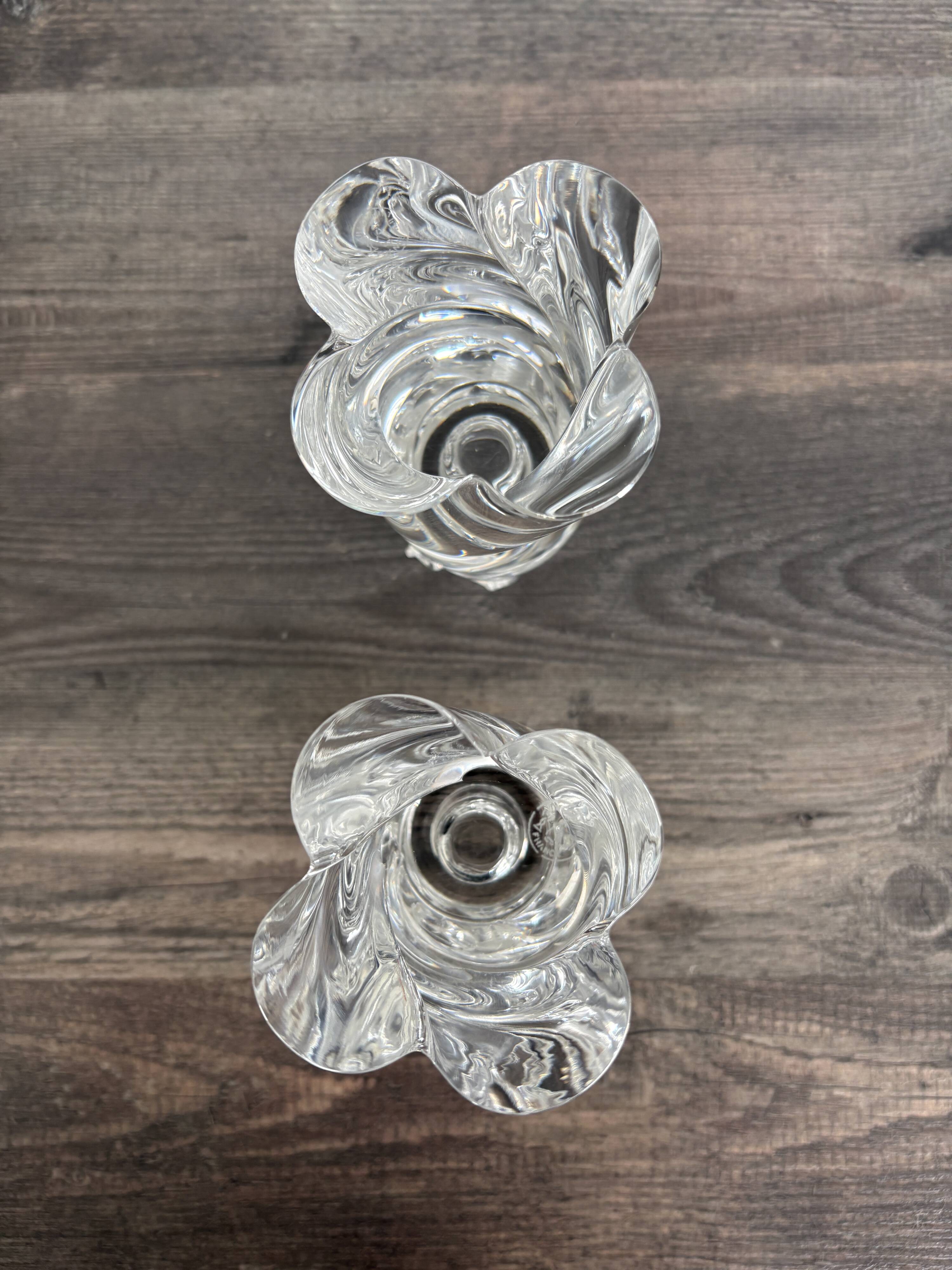 Pair of signed Baccarat Aladin candlesticks