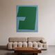 Minimalist abstract "silent contrast" blue green by Bodasca