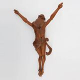 Hand carved oak crucifix or corpus Christi, Belgium ca. 1900