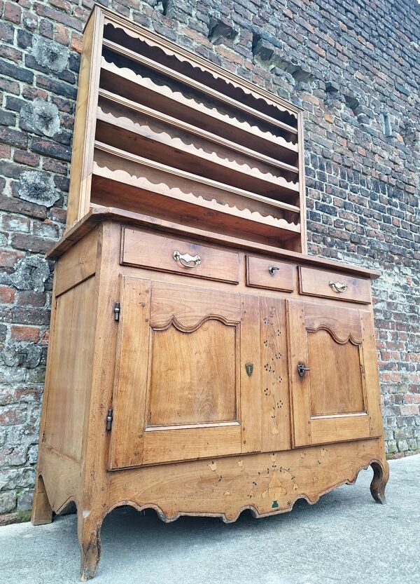 Buffet vaisselier ancien, meuble de ferme bois massif