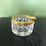 Glass ashtray and gold metal