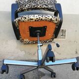 Vintage leopard fabric office chair