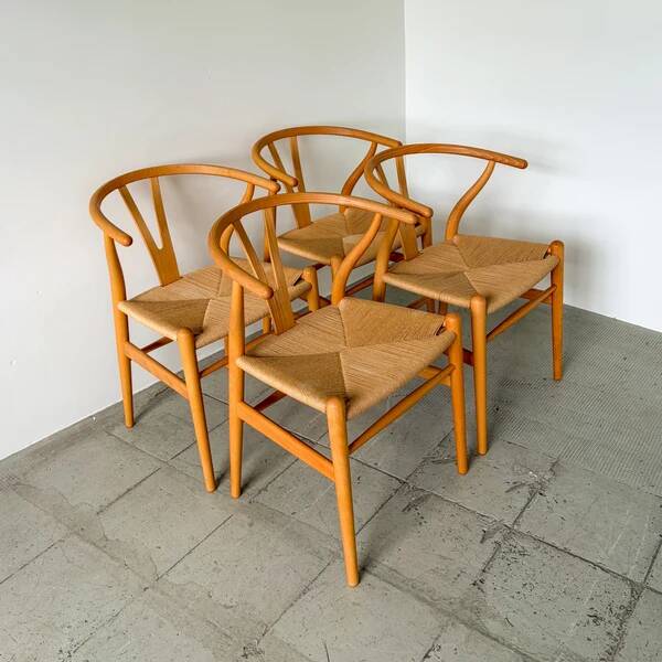 CH24 Wishbone chairs by Hans Wegner for Carl Hansen - set of 4