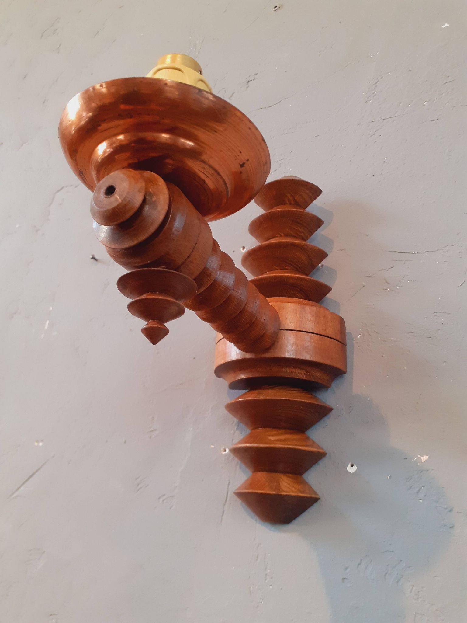 Brutalist wall lamp from the 1940s by Charles Dudouyt.