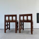 Lot de 2 chaises brutalistes avec dossier bas